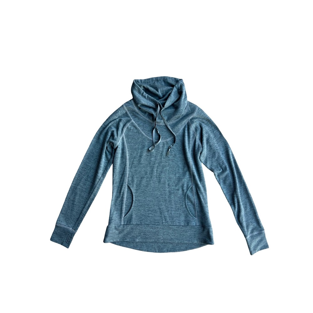 Kuhl Teal-Gray Cowl Neck S Pullover Thumbholes Pure Madness Beer Branded Outdoor